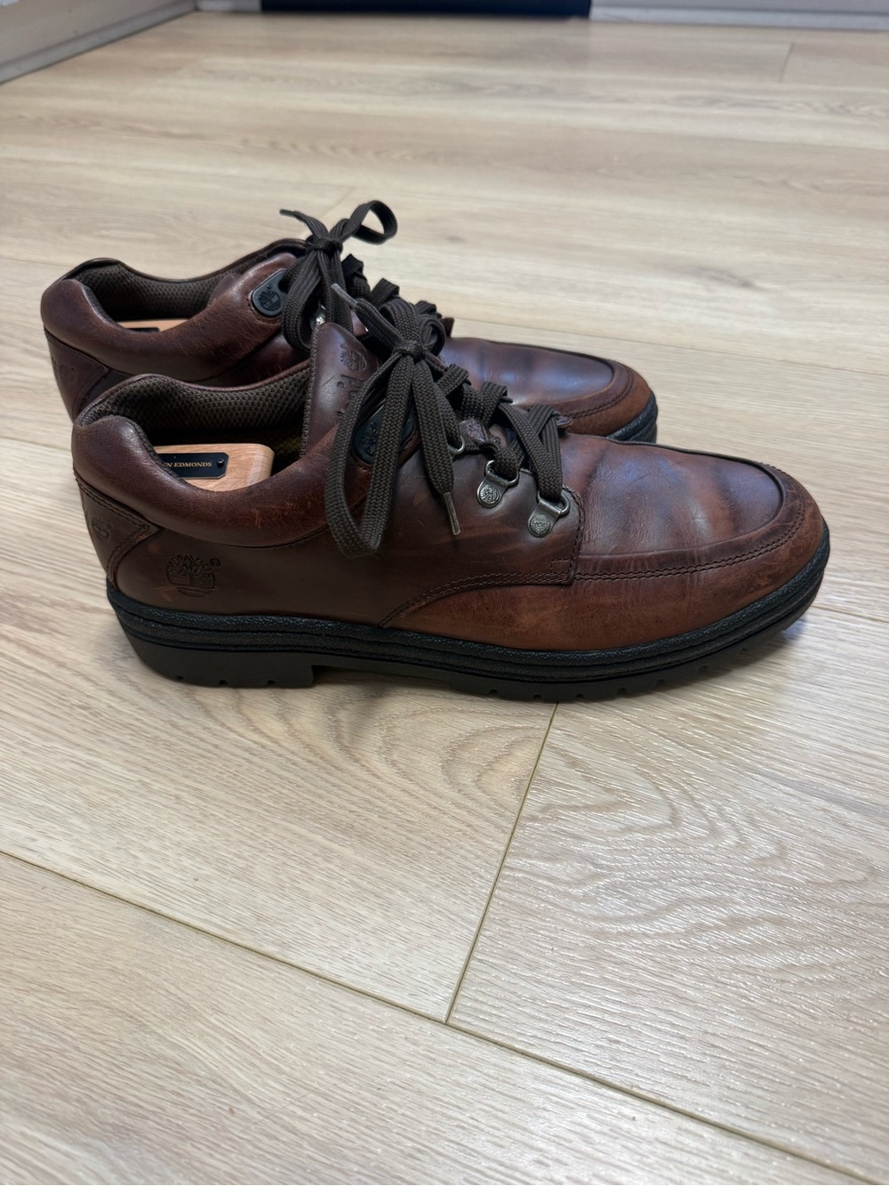 Timberland Men's Brown Distressed Leather Oxford Derbys Size 12